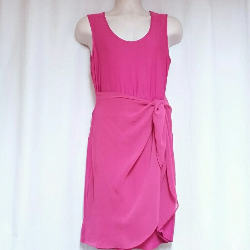 Mock Wrap Around Pink Spring Tank Dress Size Med